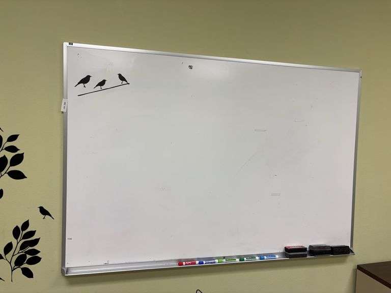 White board and supplies, 72x48, Attached to wall you will need to be prepared to remove the board image