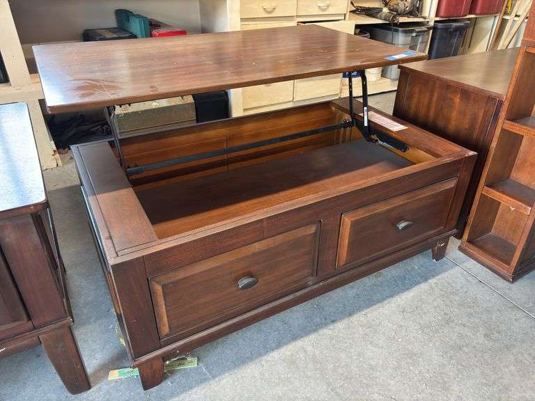 Lift top coffee table with drawers 30 x 50 x 19 image