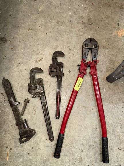 24" bolt cutters and pipe wrenches image