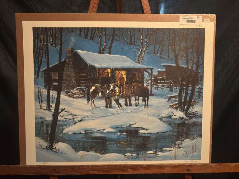 Signed and numbered print “Fetched Your Salt and Coffee, Hank” by Mille Funk 22x 17 image