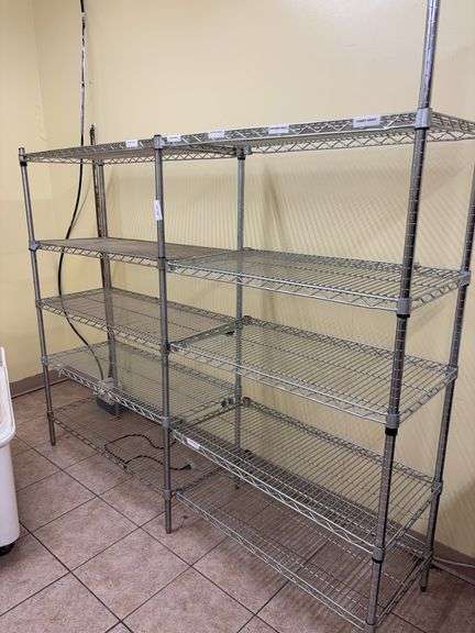 Two metal storage racks (hooked together) so missing 2 end poles because-it’s hooked to each other image