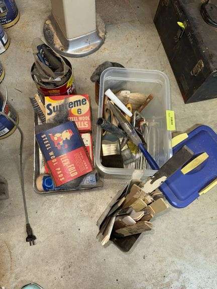 Paint brushes, steel wool etc... image