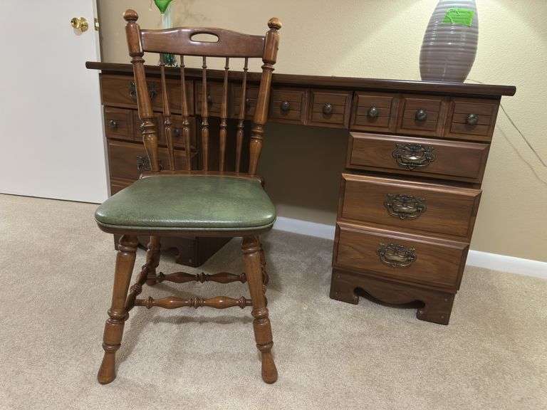 Desk and chair 24D x 54L x 30H