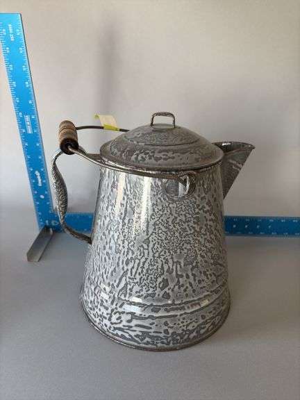 10” grey granite cowboy coffeepot image
