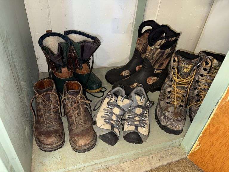 Mens and women's boots LaCrosse, Rocky Mudsox, 11/12,  women's Keen shoes, Eddie Bauer boots 7.5 image