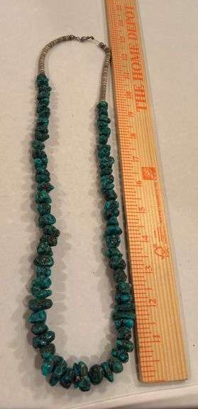 Vintage Chunky Turquoise Nugget Necklace image