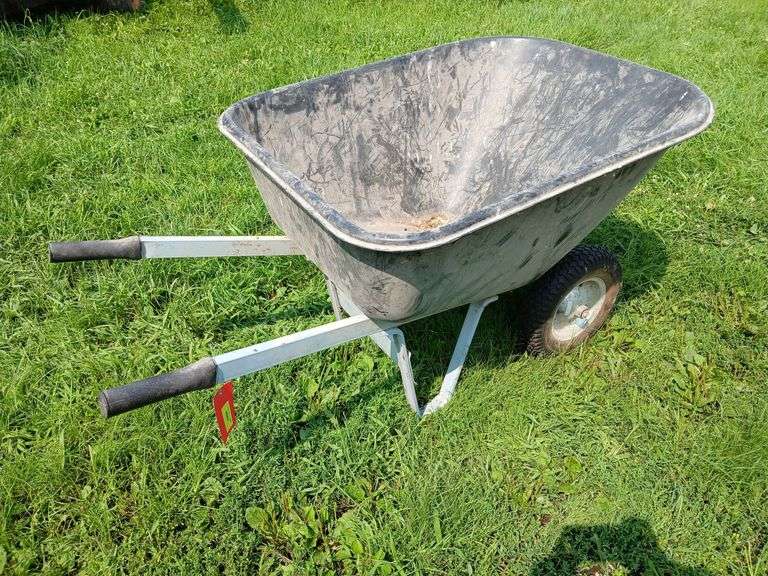 Dual wheeled wheelbarrow w/ poly tub, very large image