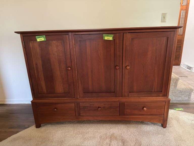 Ethan Allen 22D x 62L x 44H media cabinet NO CONTENTS! image