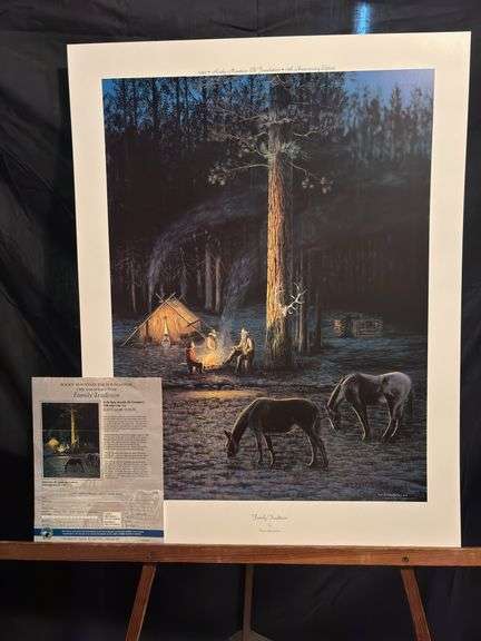 Unframed print by Dave Samuelson signed and numbered “Family Tradition” 24 x 31 image