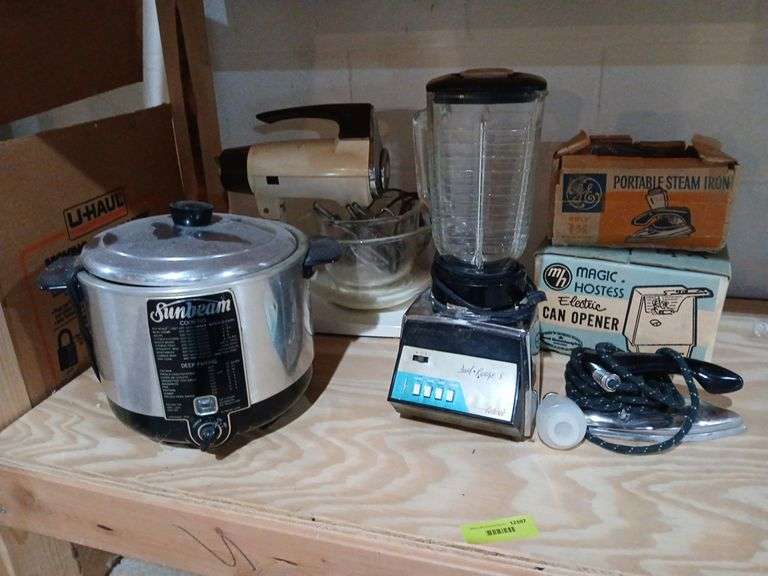 Kitchen appliances includes blender, mixer, slow cooker, iron etc...