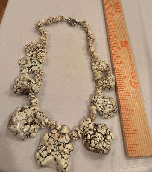 White Magnesite Chunk Necklace image