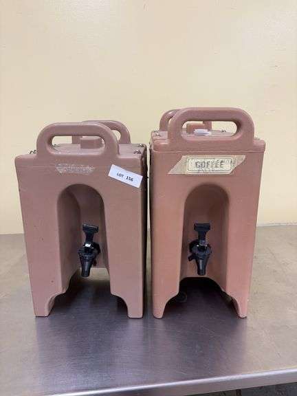 Two plastic beverage serving containers image