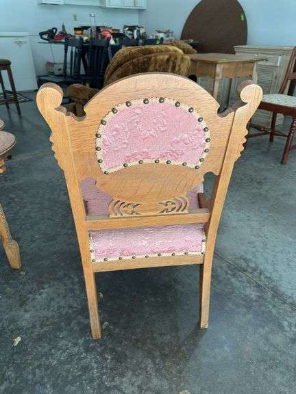Ornate antique straight chair