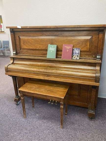 Upright Piano with bench image