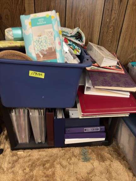 Shelf and all includes three ring binders, photos albums, tablecloths, treat cups, etc image