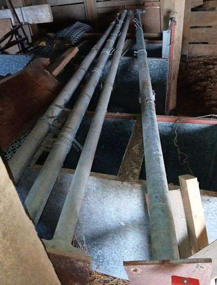 (4) 12' galvanized chainlink fence posts image