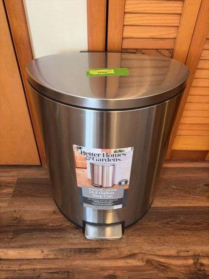 Better Homes & Gardens 14.5 gallon stainless steel trash can image
