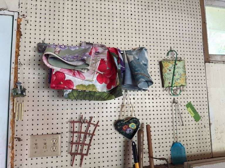 Vacuum, broom, yard tools, yard flags, etc