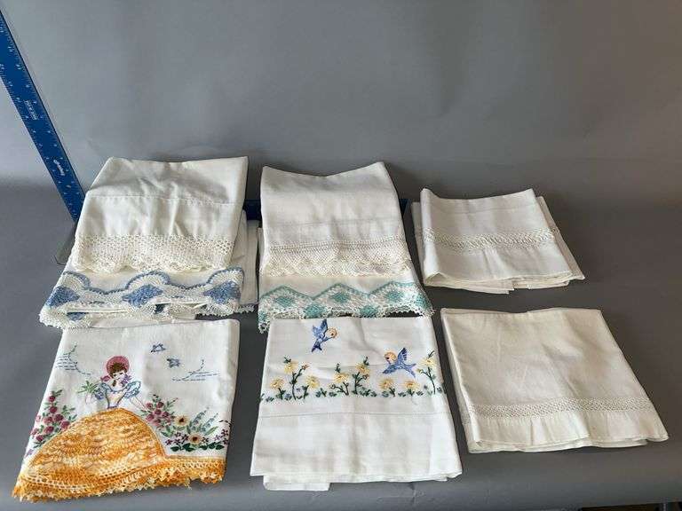 Eight pair handy worked pillow cases image