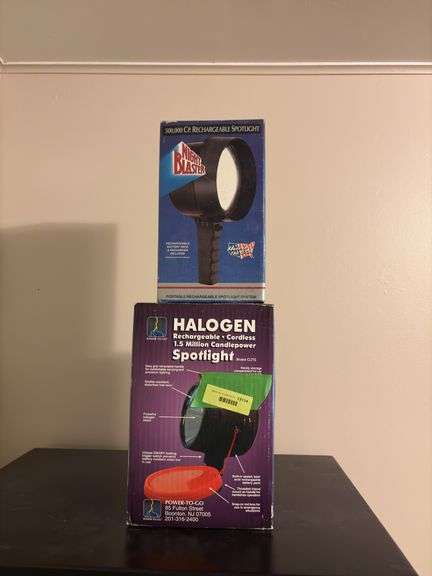 Rechargeable halogen spotlight and Night Blaster rechargeable spotlight, both appear new image