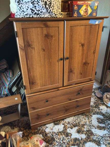 Plywood furniture armoire cabinet - and single bed with drawers - upstairs loadout! image