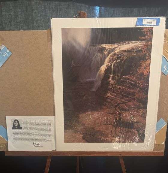 Signed and numbered unframed Barbara Peets print “The Upper Falls” 22 x 28 image