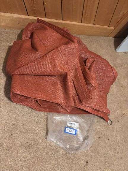 Brand new 10 x 10 red sunshade sail - does not include hardware to attach image