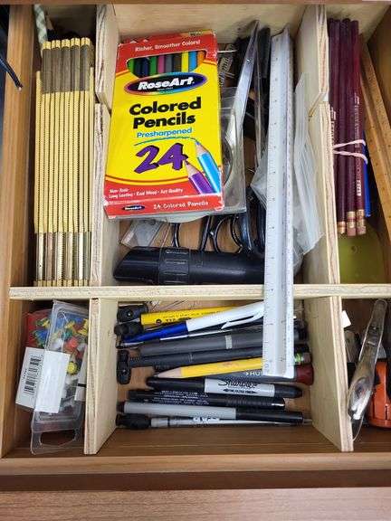 Contents of all desk drawers and cupboards, check all pics-Bring box to pack image