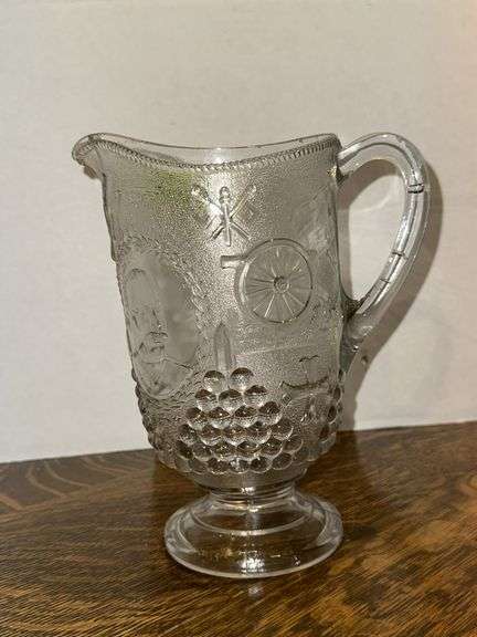 Admiral Dewey pattern glass pitcher