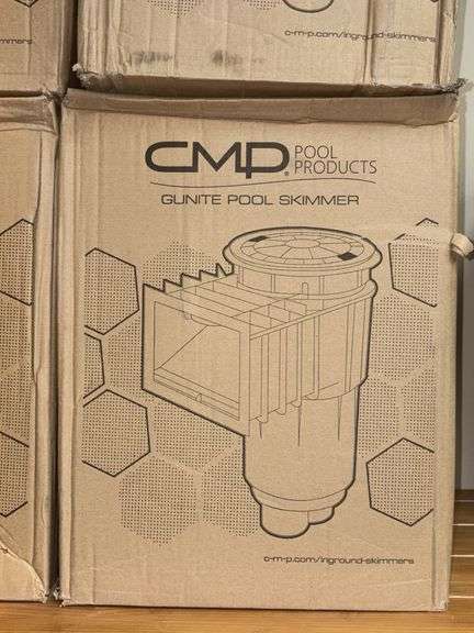 CMD gunite pool skimmer IND skimmer 2in S, w/ flo V, W/ Bond, Wht Part 25140-500-000 image