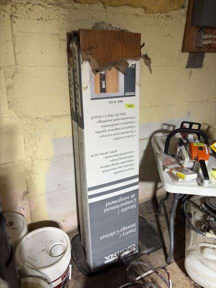 Two Carina pantry/storage cabinets NIB Have been stored in basement, exposed to moisture image