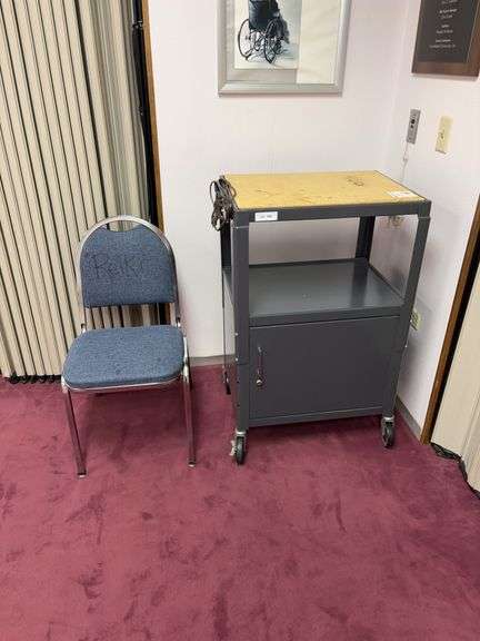 AV cart on rollers, side chair image