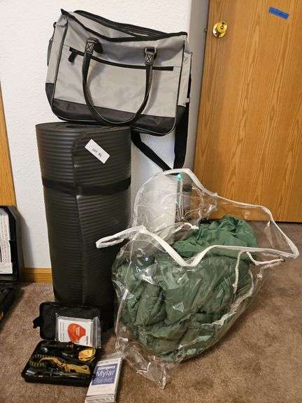 Sleeping Bag, Mat, Survival Kit