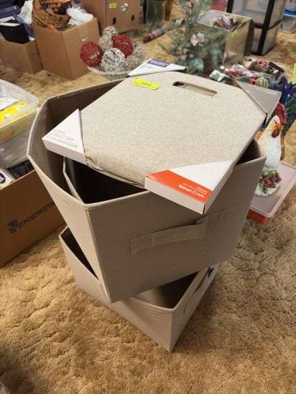 Four fabric storage totes image