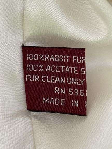 Ladies size small white rabbit jacket
