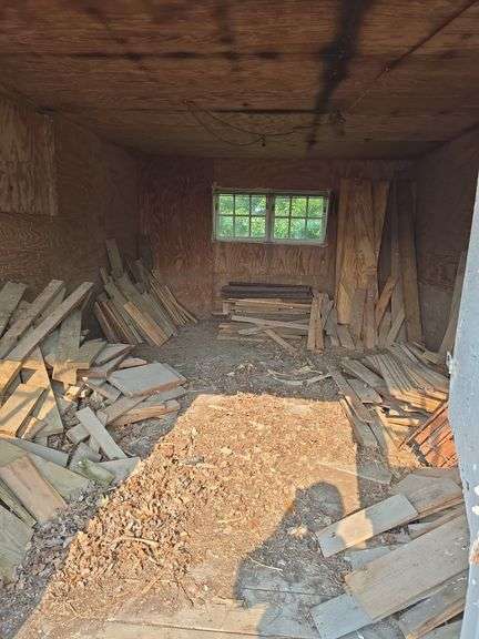 Short lumber, 1xs, 2xs, plywood, roll of picket snowfence image
