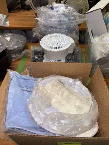Many various pool accessories- skimmer top, rollers, hardware, frame & grates, etc image