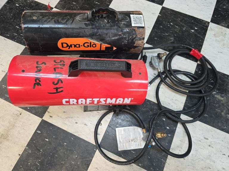 2 LP torpedo space heaters, one is marked as "won't stay lit" image