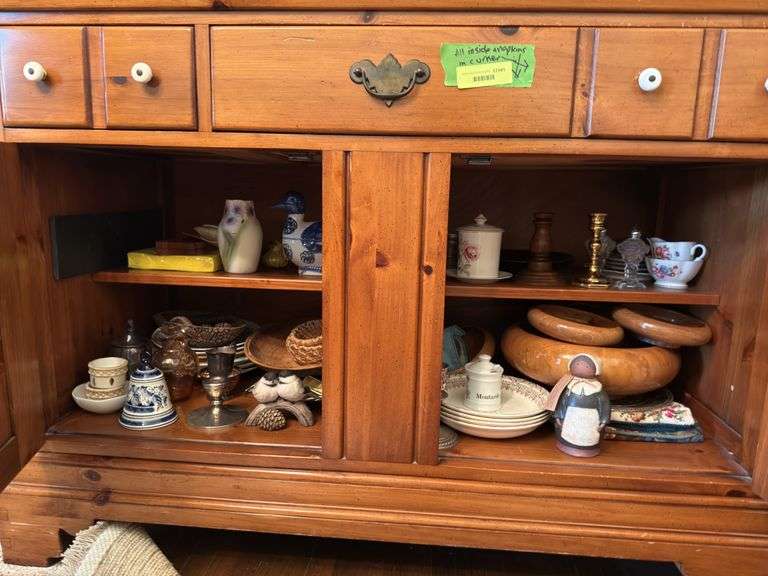 Many napkins paper & linen, pottery, salad set, decor and more Napkins included in box on floor image