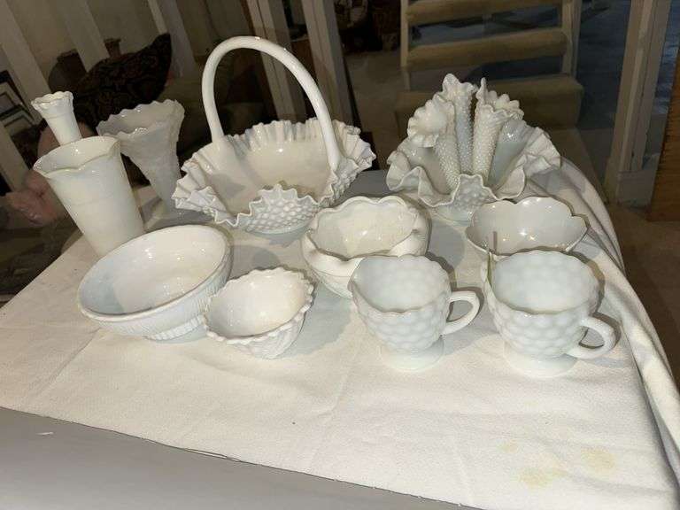 Variety of milk glass