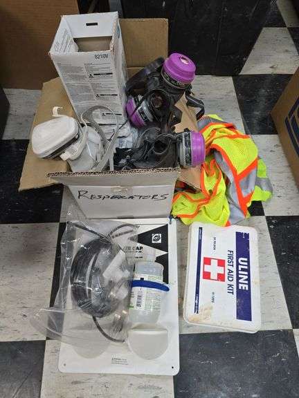Honeywell respirator masks, first aid kit, safety vests, etc image