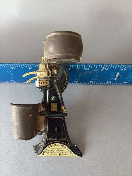 DeLaval tin wall mount toothpick holder, 6” tall image