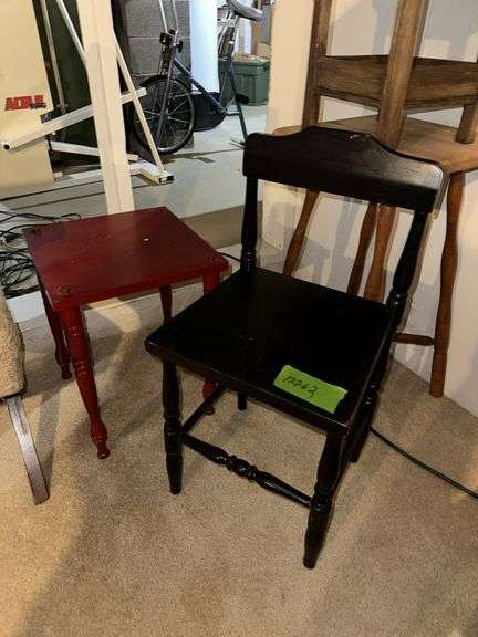 Tables, chair and short stool