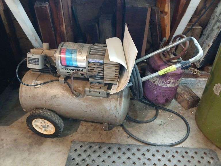 Campbell Hausfeld portable air compressor and homemade portable air tank image