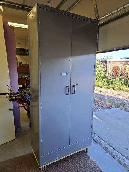 Metal Cabinet on Wheels, 36 x 18 x 80h image