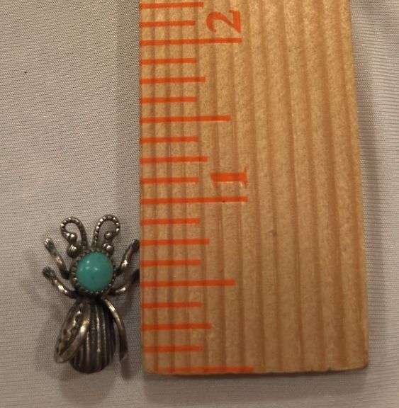 Turquoise Bee design pin image