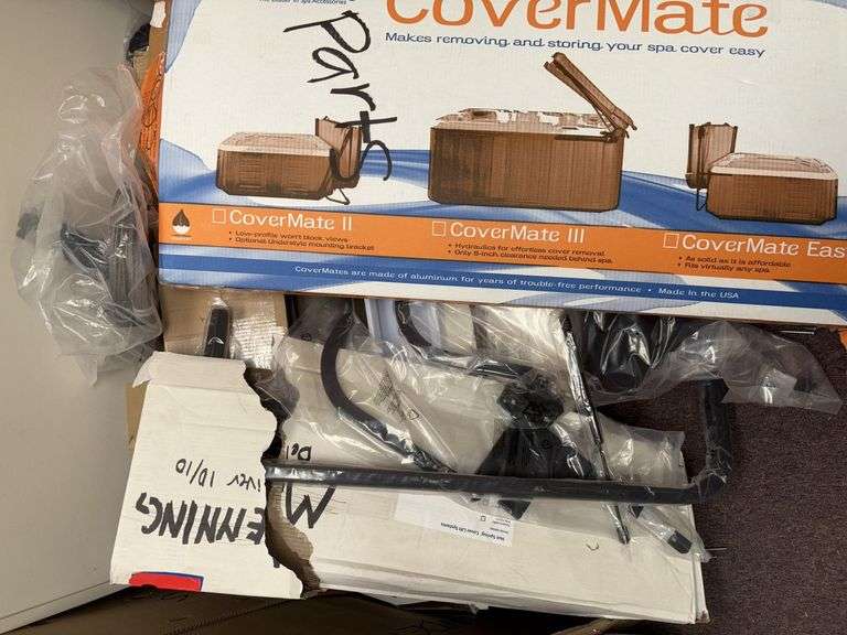 Large pile of spa cover parts image