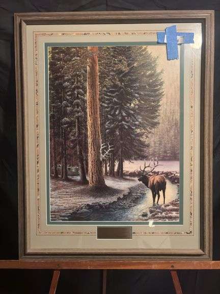 Framed print by Dave Samuelson “Family Tree“ Rocky Mountain Elk Foundation 27 x 34 image