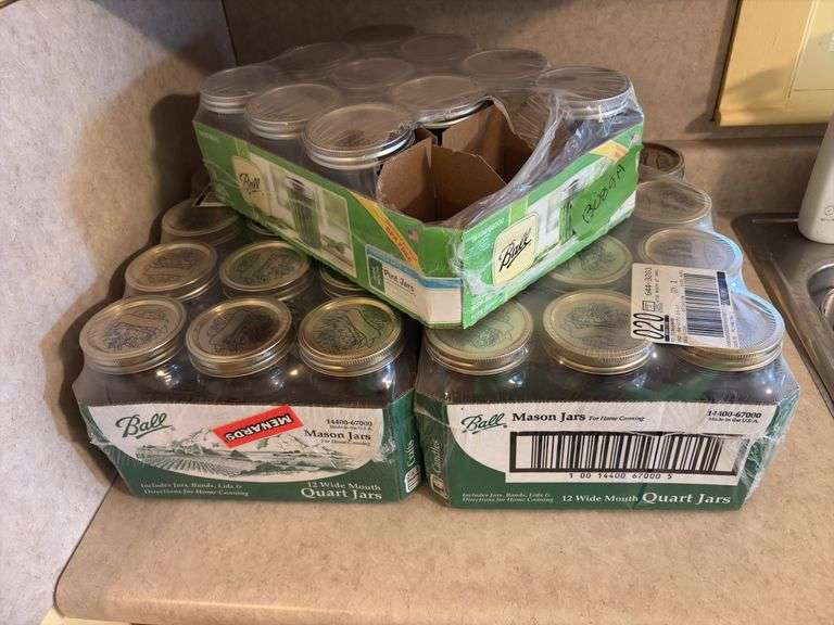24 Ball wide mouth quart jars and 10 wide mouth pint jars ALL NEW image