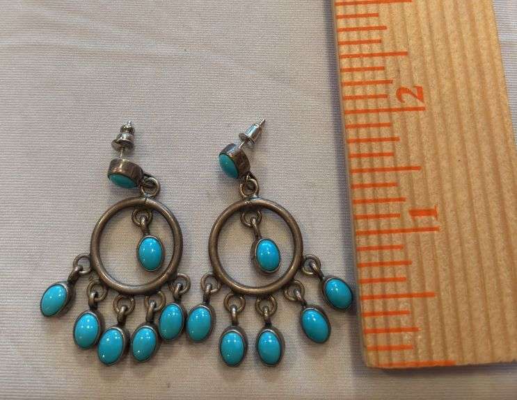 Sterling Turquoise pierced earrings image